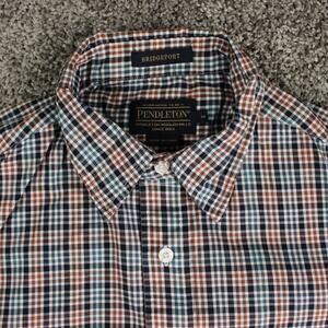 Pendleton Bridgeport Plaid Button Up Shirt Men Medium Cotton Casual